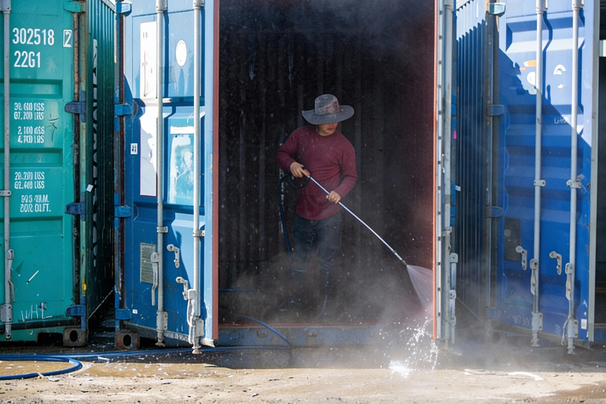 Serviced IICL Shipping container stack at India facility