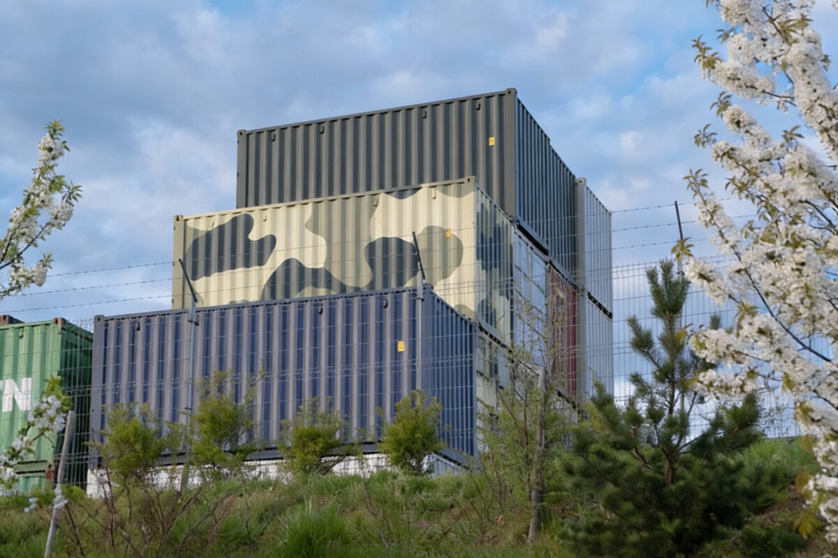 Remote Army training modular units modified from shipping containers